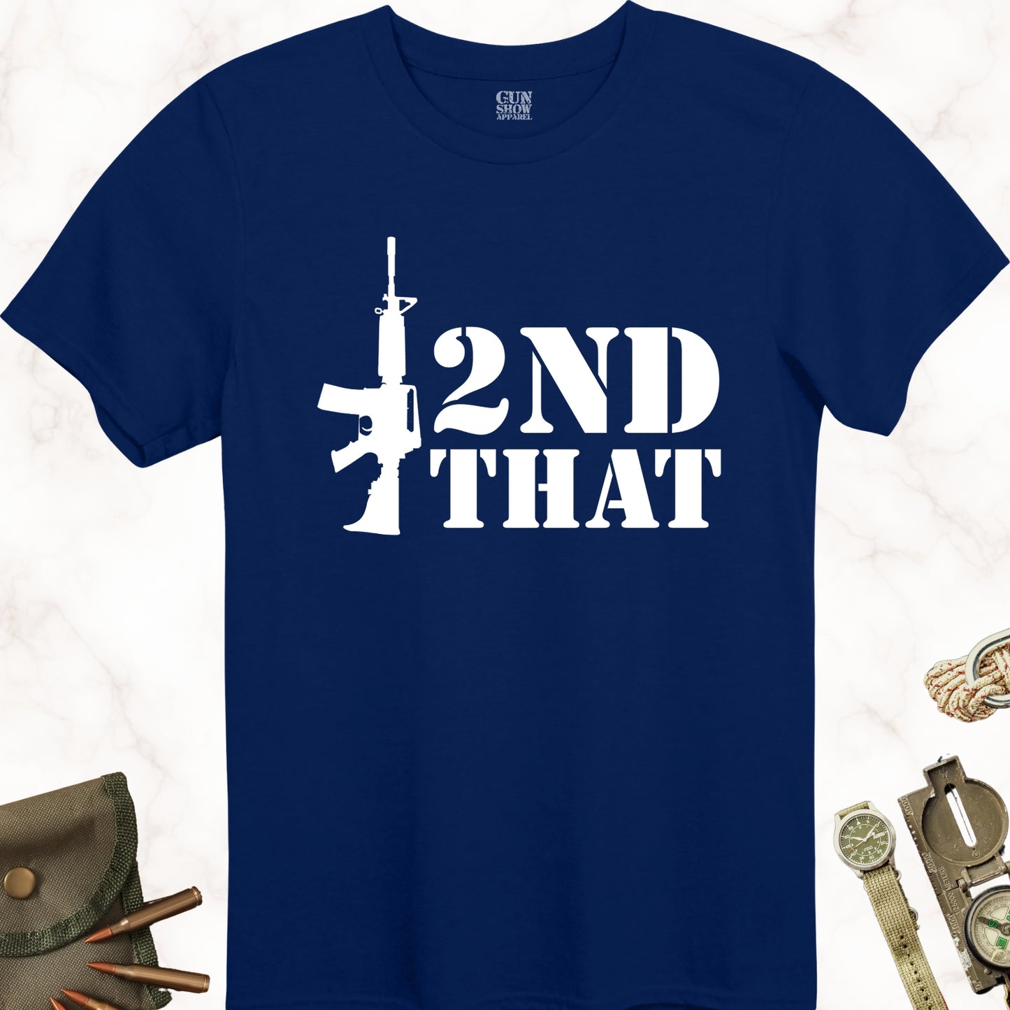 I 2nd That Rifle T-Shirt in color Navy with white design from Gun Show Apparel