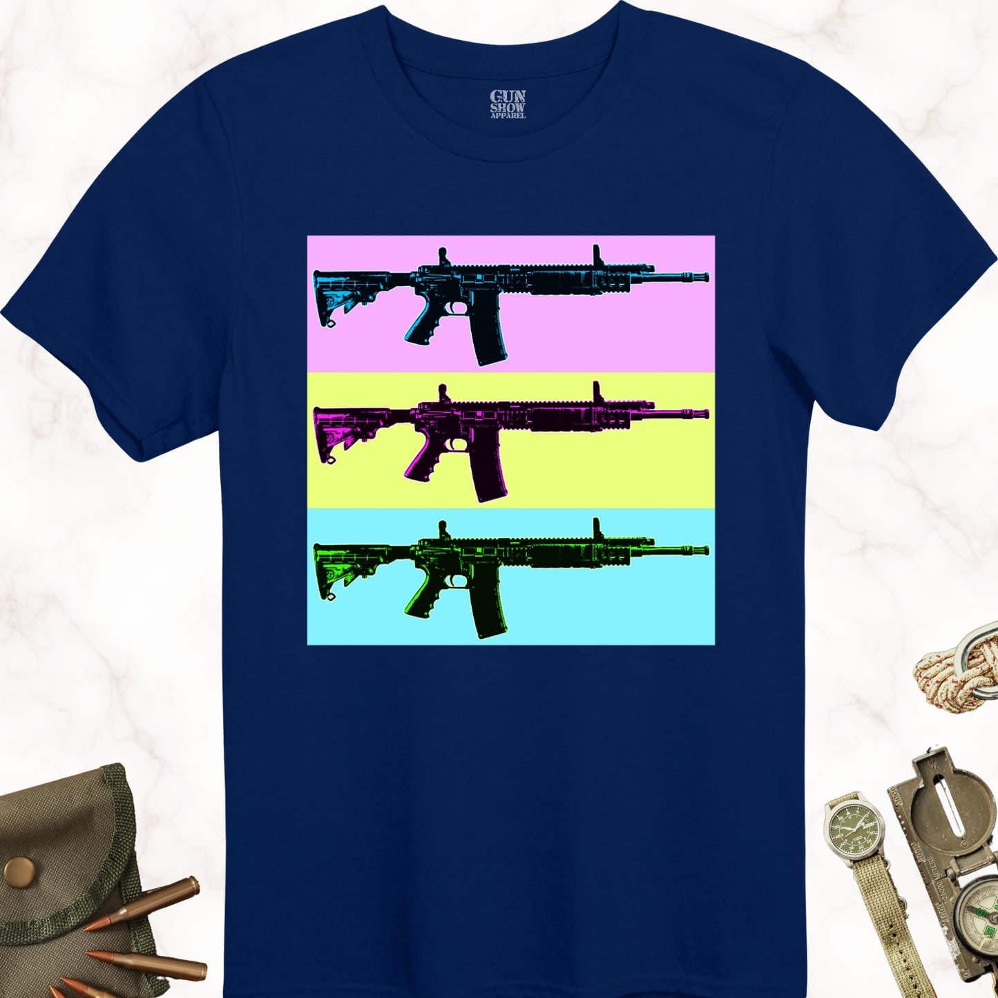 AR-15 Firearm Pop Art T-Shirt in color Nafy