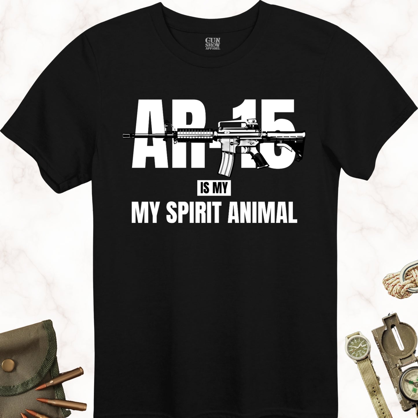 AR-15 Is My Spirit Anima T-Shirt in color Black