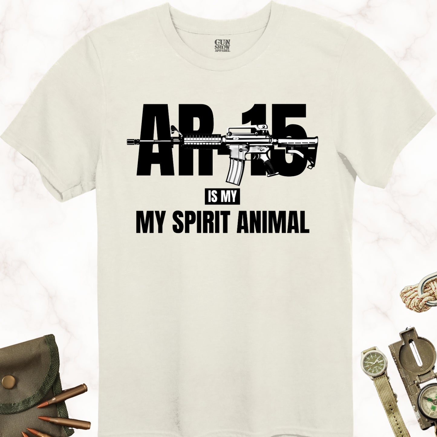 AR-15 Is My Spirit Anima T-Shirt in color Natural