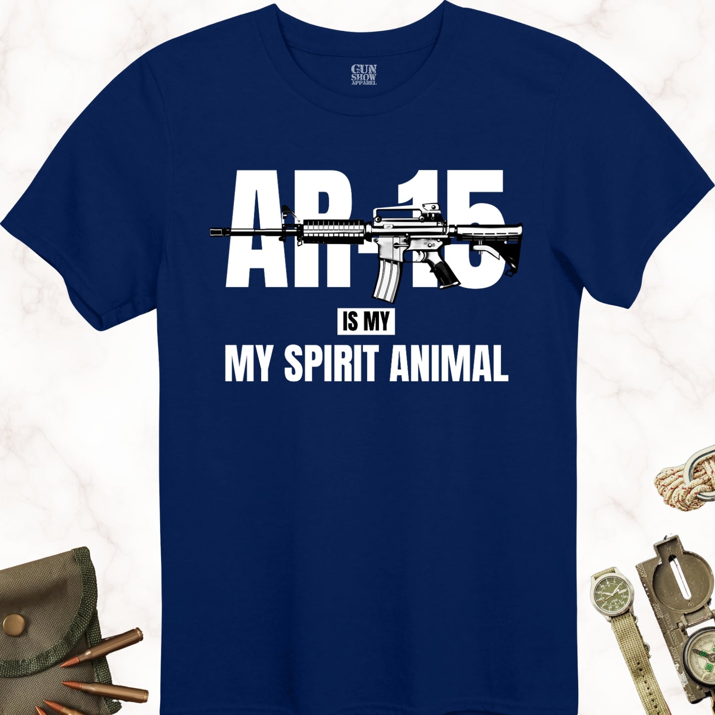 AR-15 Is My Spirit Anima T-Shirt in color Navy