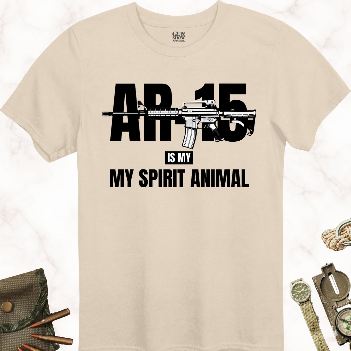 AR-15 Is My Spirit Anima T-Shirt in color Sand