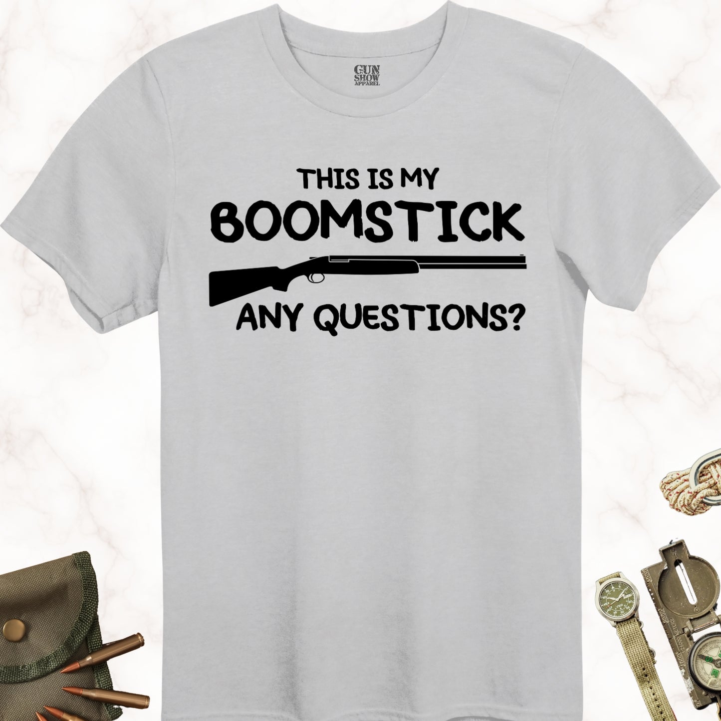 This Is My Boom Stick T-Shirt in Color Ice Grey