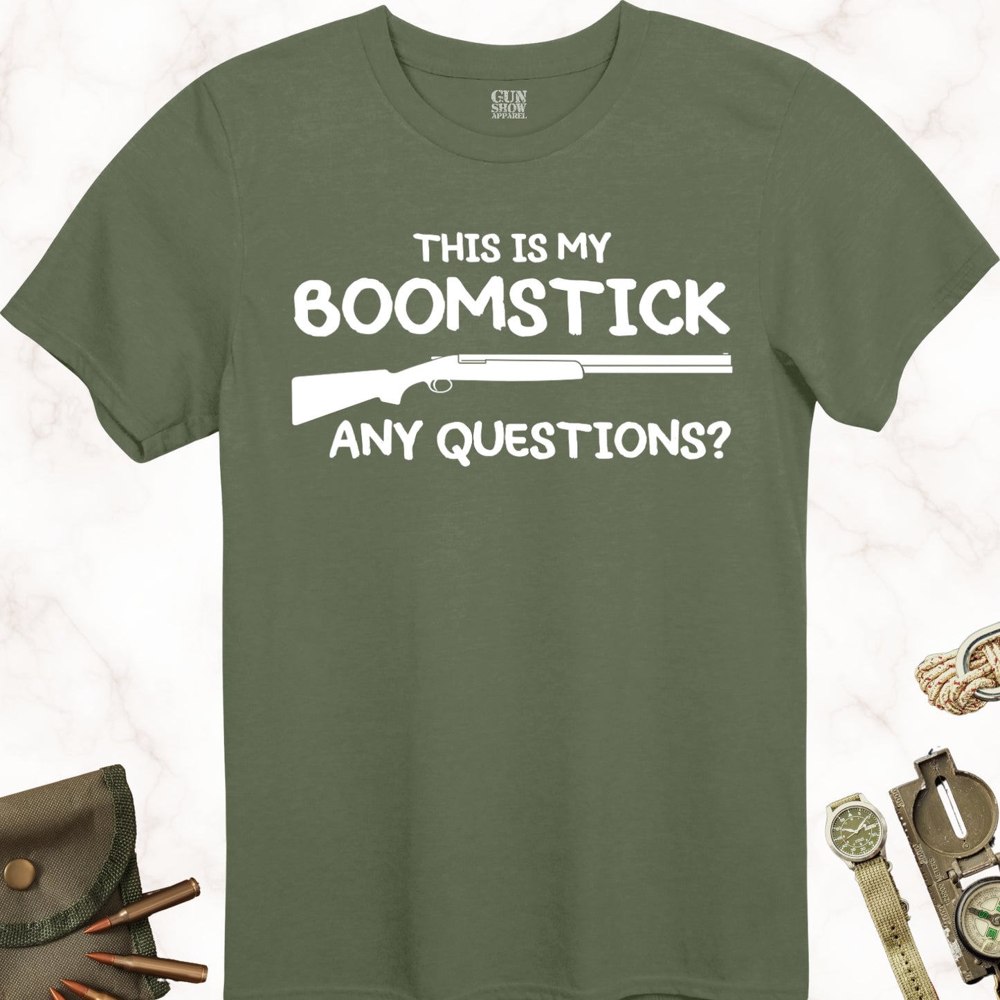 This Is My Boom Stick T-Shirt in Color Military Green