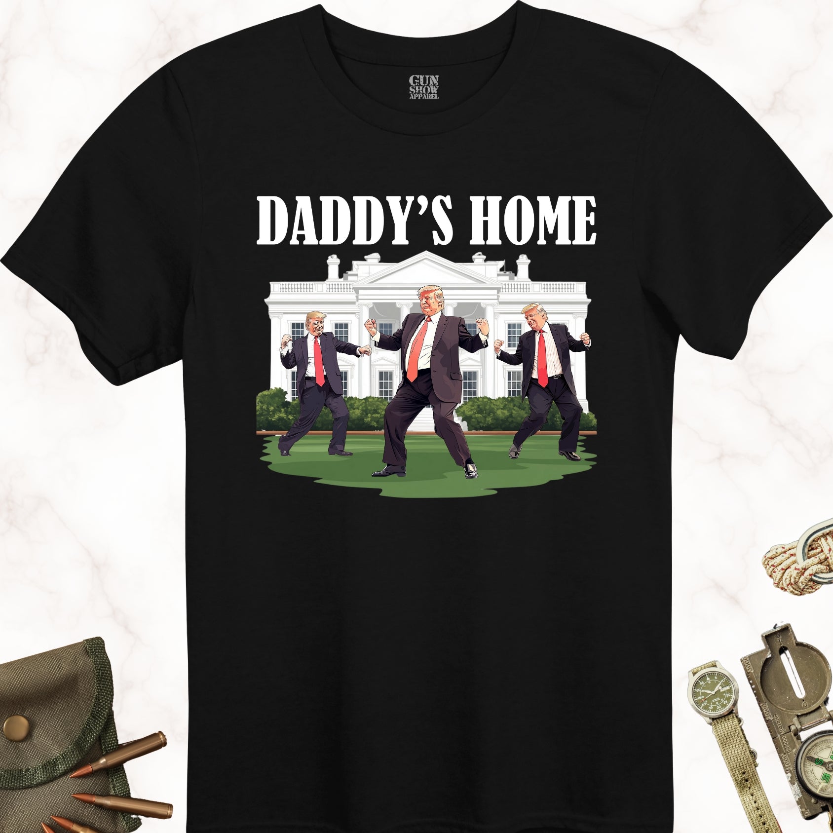 Daddy's Home Trump Dance T-Shirt in color Black