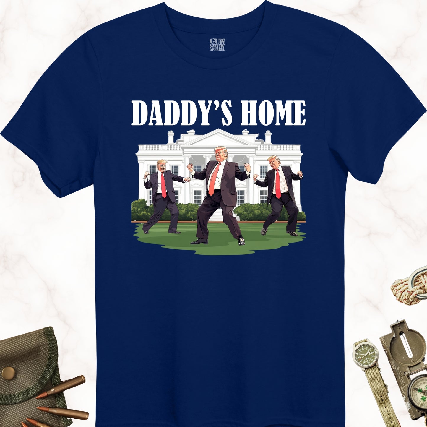 Daddy's Home Trump Dance T-Shirt in color Navy