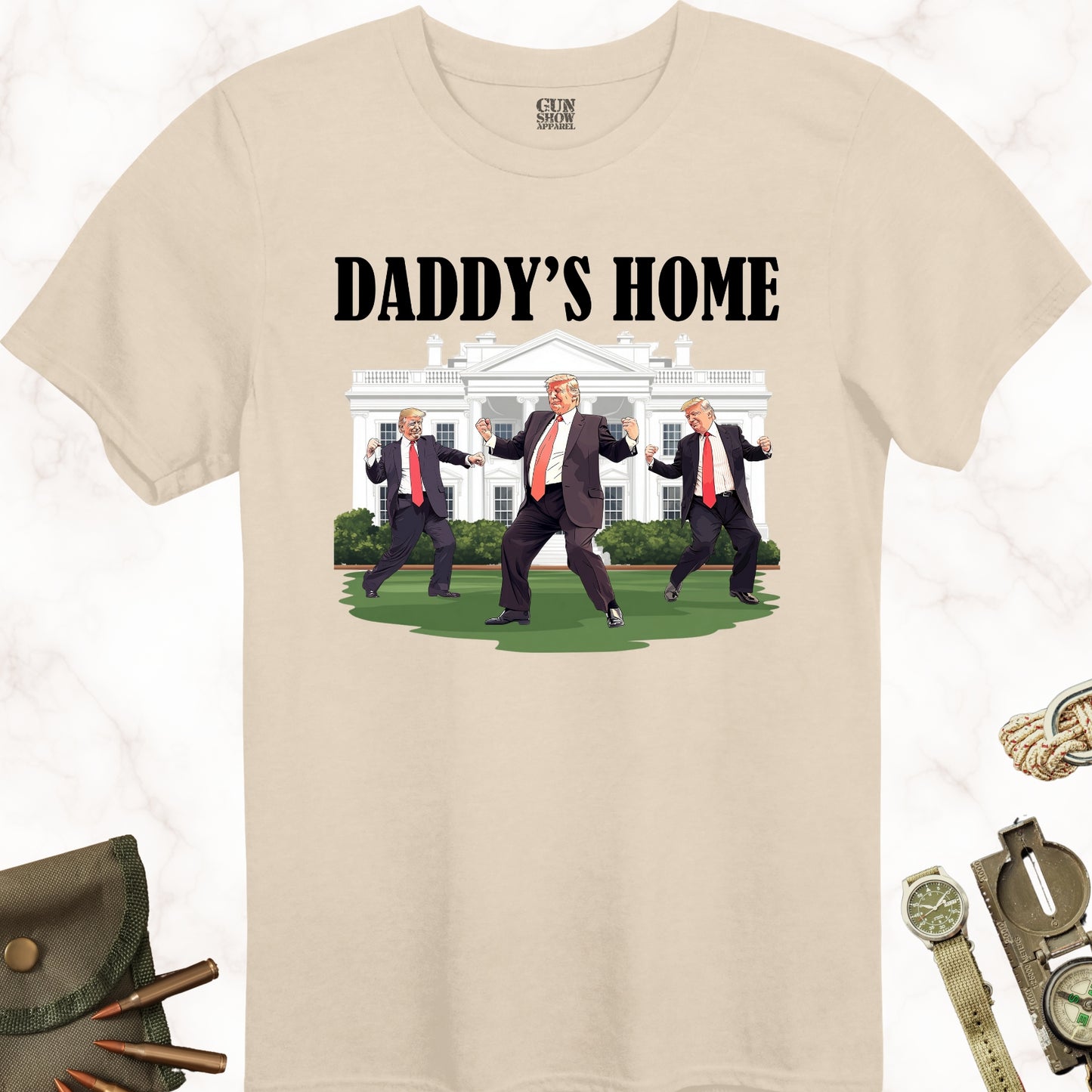 Daddy's Home Trump Dance T-Shirt in color Sand